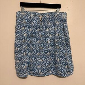 Kavu Aztec Tribal Print Tencel Drawstring Pull on Skirt Blue size XL pockets